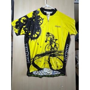 Aogda Mens XXXL‎ Yellow Black Cycling Jersey Bike Race Sportswear